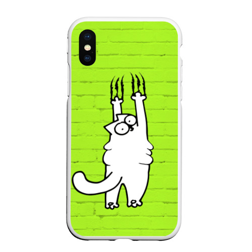 Чехол для iPhone XS Max матовый Simon's cat 3, цвет белый