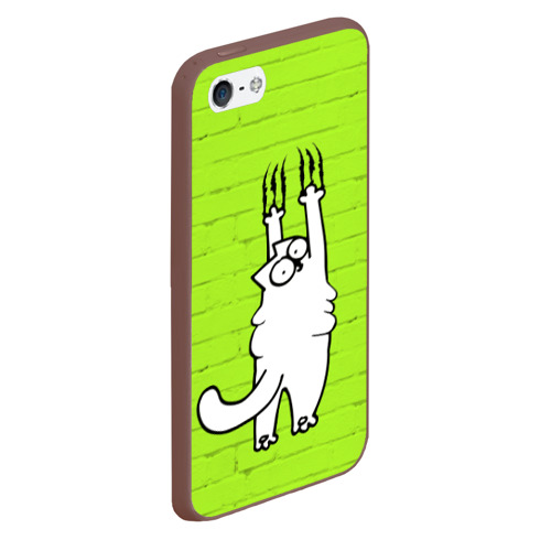 Чехол для iPhone 5/5S матовый Simon's cat 3, цвет коричневый - фото 3