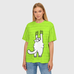 Женская футболка oversize 3D Simon's cat 3 - фото 2