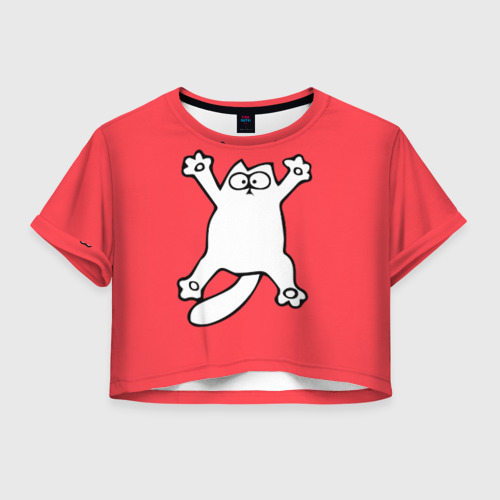 Женская футболка Crop-top 3D Simon's cat 5 Фото 01 Женская футболка Crop-top 3D Simon's cat 5 Фото 01
