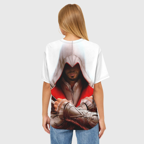 Женская футболка oversize 3D Ассасин, цвет 3D печать - фото 4