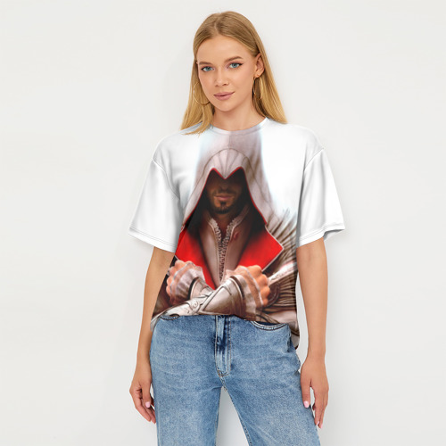 Женская футболка oversize 3D Ассасин, цвет 3D печать - фото 5