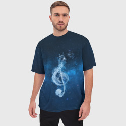 Мужская футболка oversize 3D Космическая музыка - фото 2