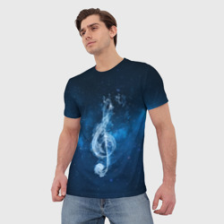 Мужская футболка 3D Космическая музыка - фото 2