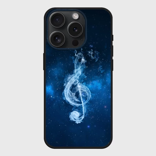 Чехол силиконовый для Apple iPhone 15 Pro матовый Космическая музыка