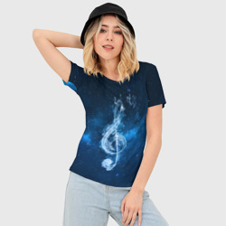 Женская футболка 3D Slim Космическая музыка - фото 2