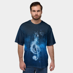 Мужская футболка oversize 3D Космическая музыка - фото 2