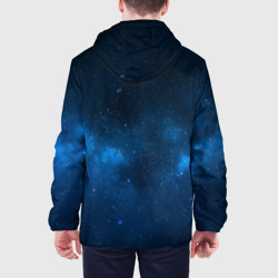 Куртка с принтом Космическая музыка для мужчины, вид на модели сзади №2. Цвет основы: белый