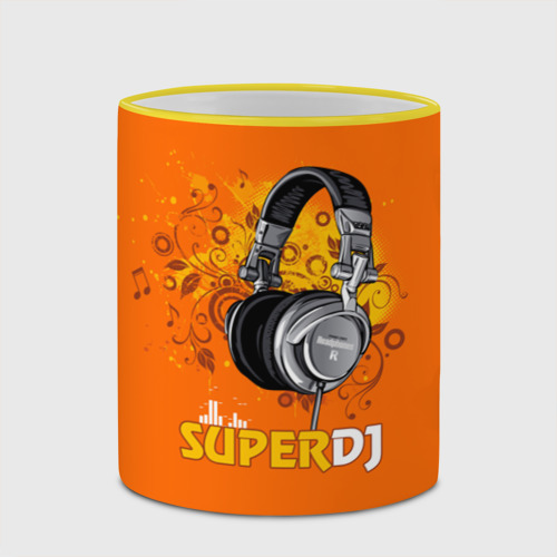 Кружка с полной запечаткой Super DJ, цвет Кант желтый - фото 4