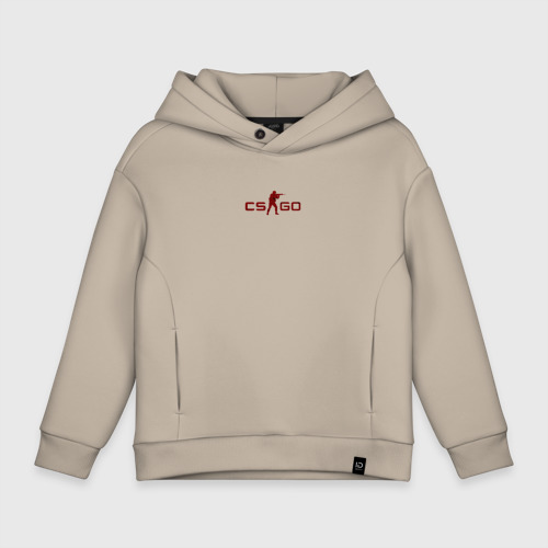 Детское худи Oversize хлопок Cs:go - Crimson Web Style Кровавая паутина, цвет миндальный