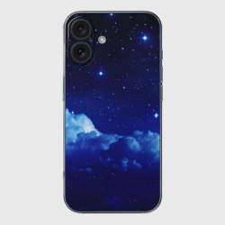 Чехол для iPhone 16 силиконовый с защитой камеры Звёздное небо