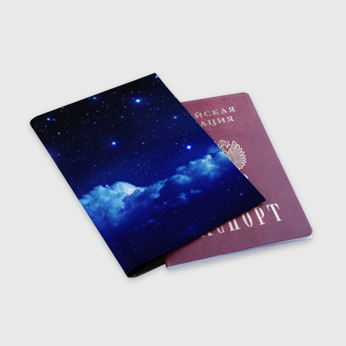 Обложка для паспорта матовая кожа Звёздное небо, цвет черный - фото 3