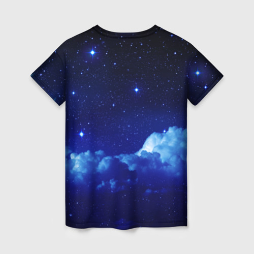 Женская футболка 3D с принтом Звёздное небо, вид сзади #1