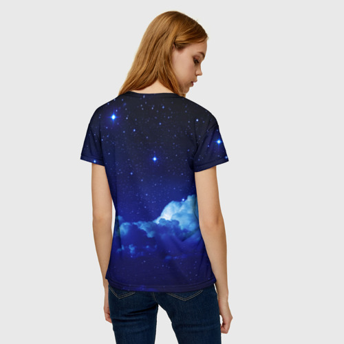 Женская футболка 3D с принтом Звёздное небо, вид сзади #2