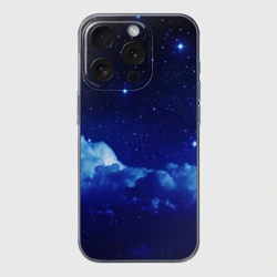 Чехол для iPhone 15 Pro Max силиконовый с защитой камеры Звёздное небо