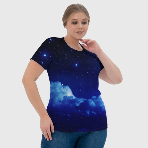 Женская футболка 3D с принтом Звёздное небо, фото #4