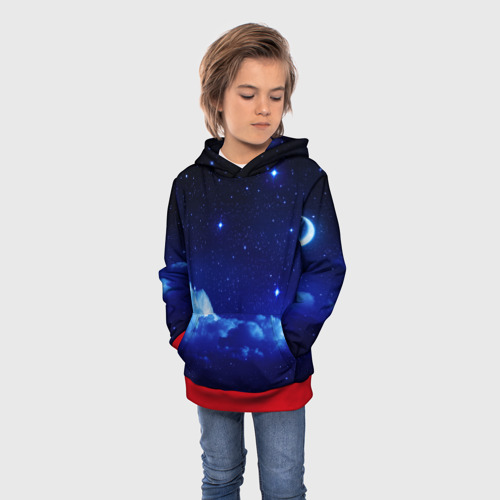 Детская толстовка 3D Звёздное небо, цвет красный - фото 3