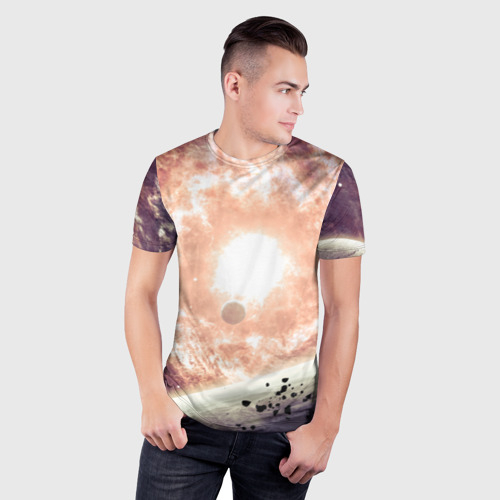 Мужская футболка 3D Slim Галактика, цвет 3D печать - фото 3