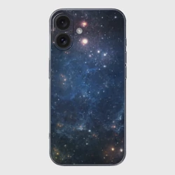 Чехол для iPhone 16 силиконовый с защитой камеры Космос
