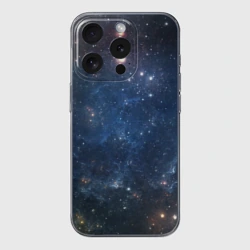 Чехол для iPhone 15 Pro силиконовый с защитой камеры Космос