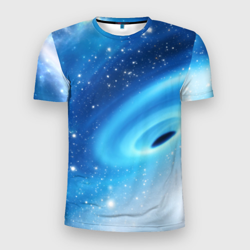 Мужская футболка 3D Slim с принтом Неизведанная галактика, вид спереди #2