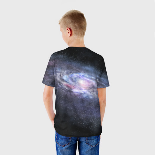 Детская футболка 3D с принтом Млечный путь, вид сзади #2