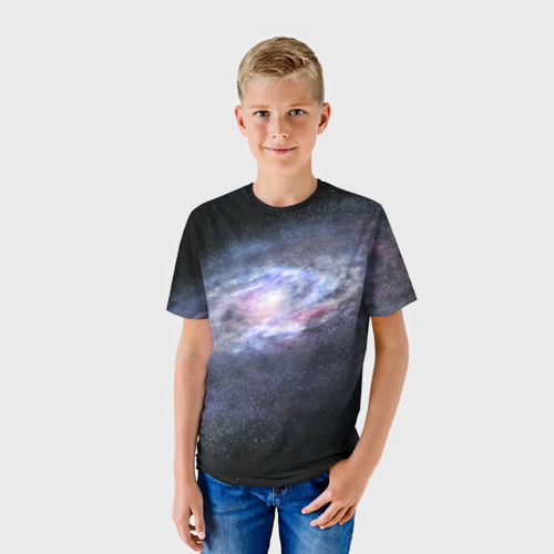 Детская футболка 3D с принтом Млечный путь, фото на моделе #1