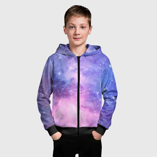 Детская толстовка 3D на молнии Галактика, цвет черный - фото 3