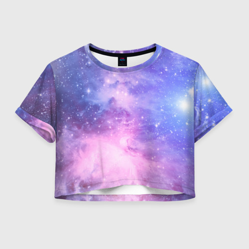 Женская футболка Crop-top 3D Галактика Фото 01 Женская футболка Crop-top 3D Галактика Фото 01