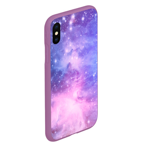 Чехол для iPhone XS Max матовый Галактика, цвет фиолетовый - фото 3