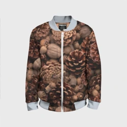 Детский бомбер 3D Шишки и орешки