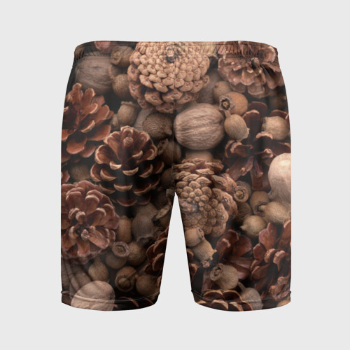 Мужские шорты спортивные Шишки и орешки, цвет 3D печать - фото 2
