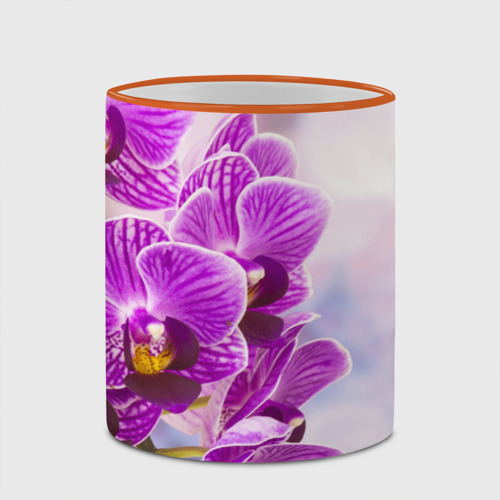 Кружка с полной запечаткой Божественная орхидея, цвет Кант оранжевый - фото 4