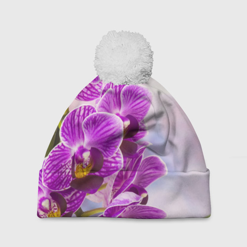 Шапка 3D c помпоном Божественная орхидея, цвет 3D печать
