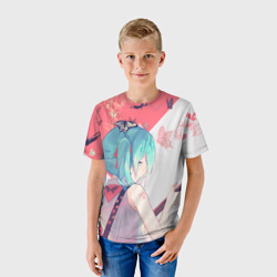 Детская футболка 3D Miku поет - фото 2