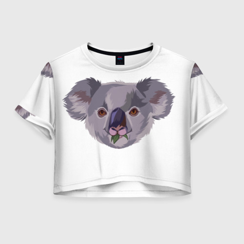 Женская футболка Crop-top 3D Koala, цвет 3D печать