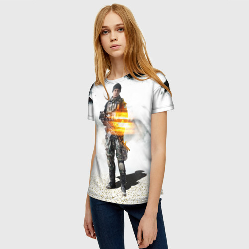 Женская футболка 3D Battlefield 4 Soldier, цвет 3D печать - фото 3