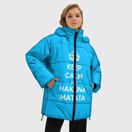 Женская зимняя куртка Oversize Hakuna matata, цвет светло-серый - фото 3