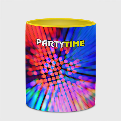 Кружка с полной запечаткой Party time, цвет белый + желтый - фото 4