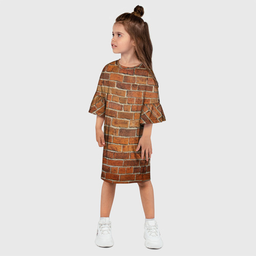 Детское платье 3D Кирпичи, цвет 3D печать - фото 3
