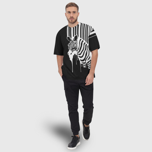 Мужская футболка oversize 3D Зебра, цвет 3D печать - фото 5