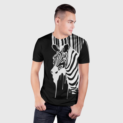 Мужская футболка 3D Slim Зебра, цвет 3D печать - фото 3