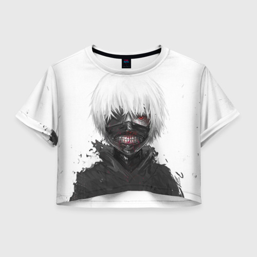 Женская футболка Crop-top 3D Tokyo Ghoul, цвет 3D печать