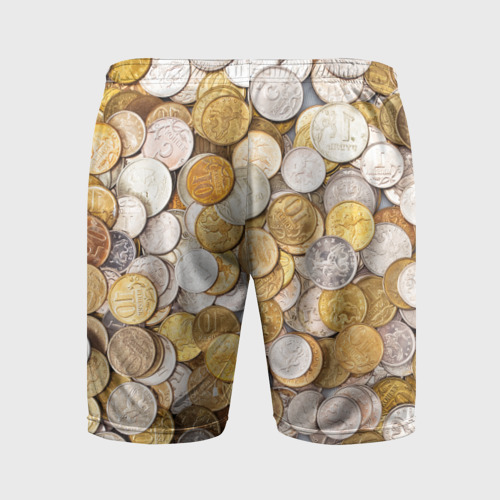 Мужские шорты спортивные Российские монетки, цвет 3D печать - фото 2