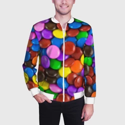 Мужской бомбер 3D Цветные конфетки - фото 2