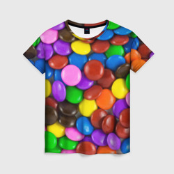 Женская футболка 3D Цветные конфетки