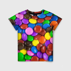 Детская футболка 3D Цветные конфетки