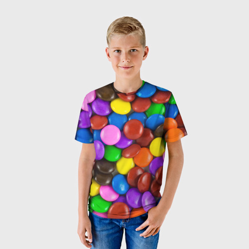 Детская футболка 3D Цветные конфетки, цвет 3D печать - фото 3