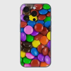 Чехол для iPhone 15 Pro Max силиконовый с защитой камеры Цветные конфетки