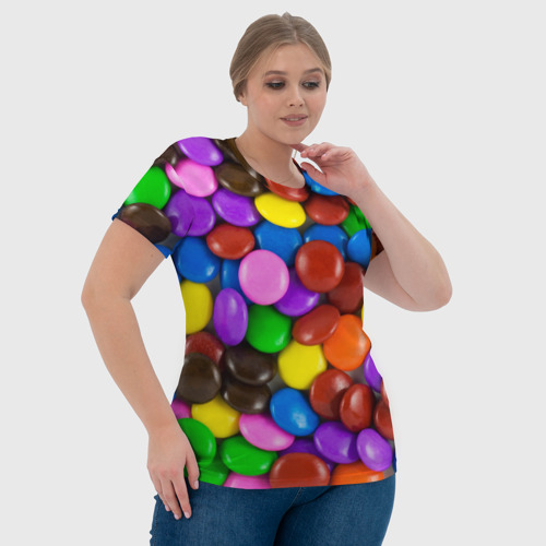 Женская футболка 3D Цветные конфетки - фото 6
